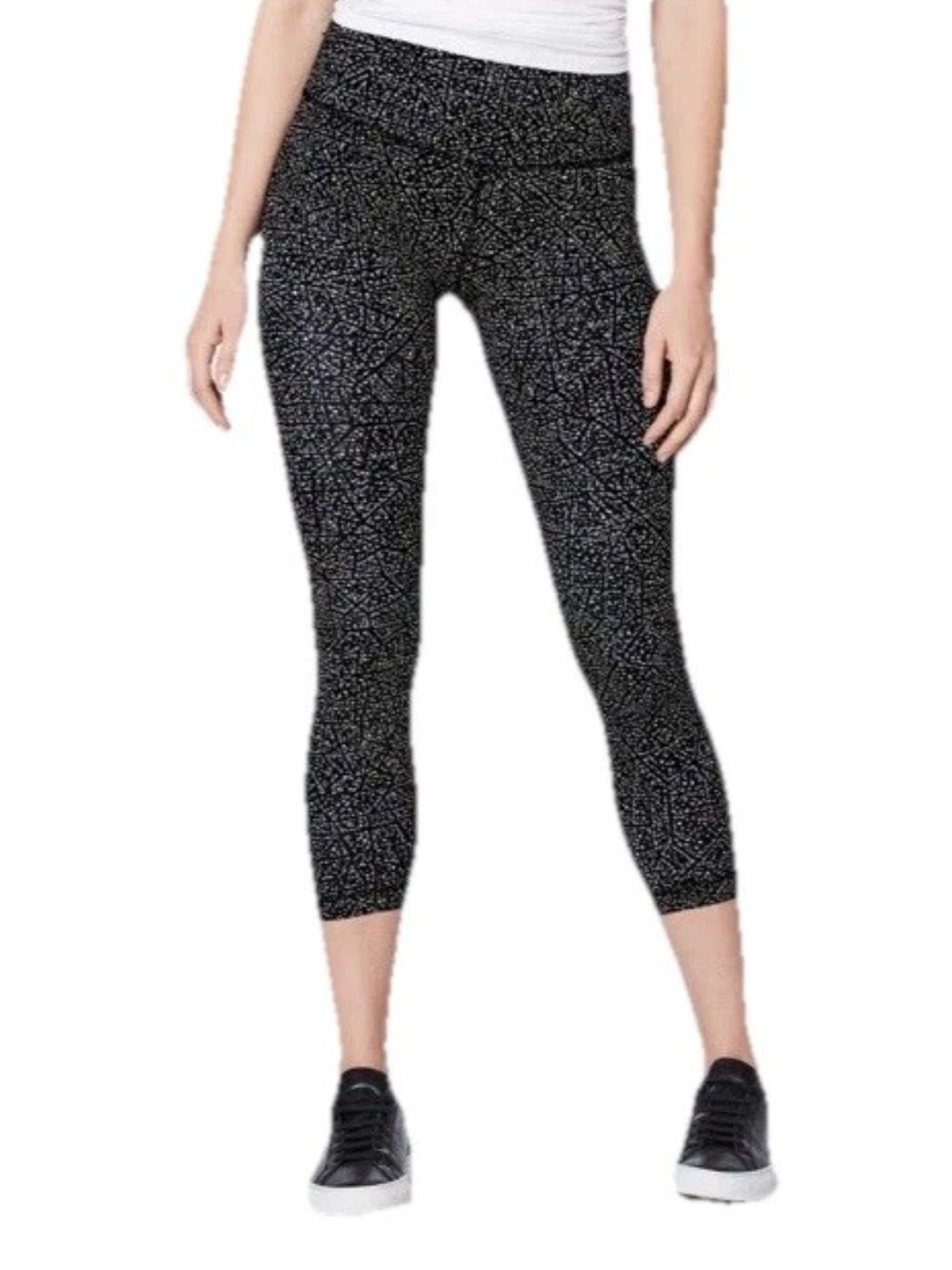 Lululemon Align Pant II 25" Leggings Night View White Black Size 6 W5AX1S *FLAW*